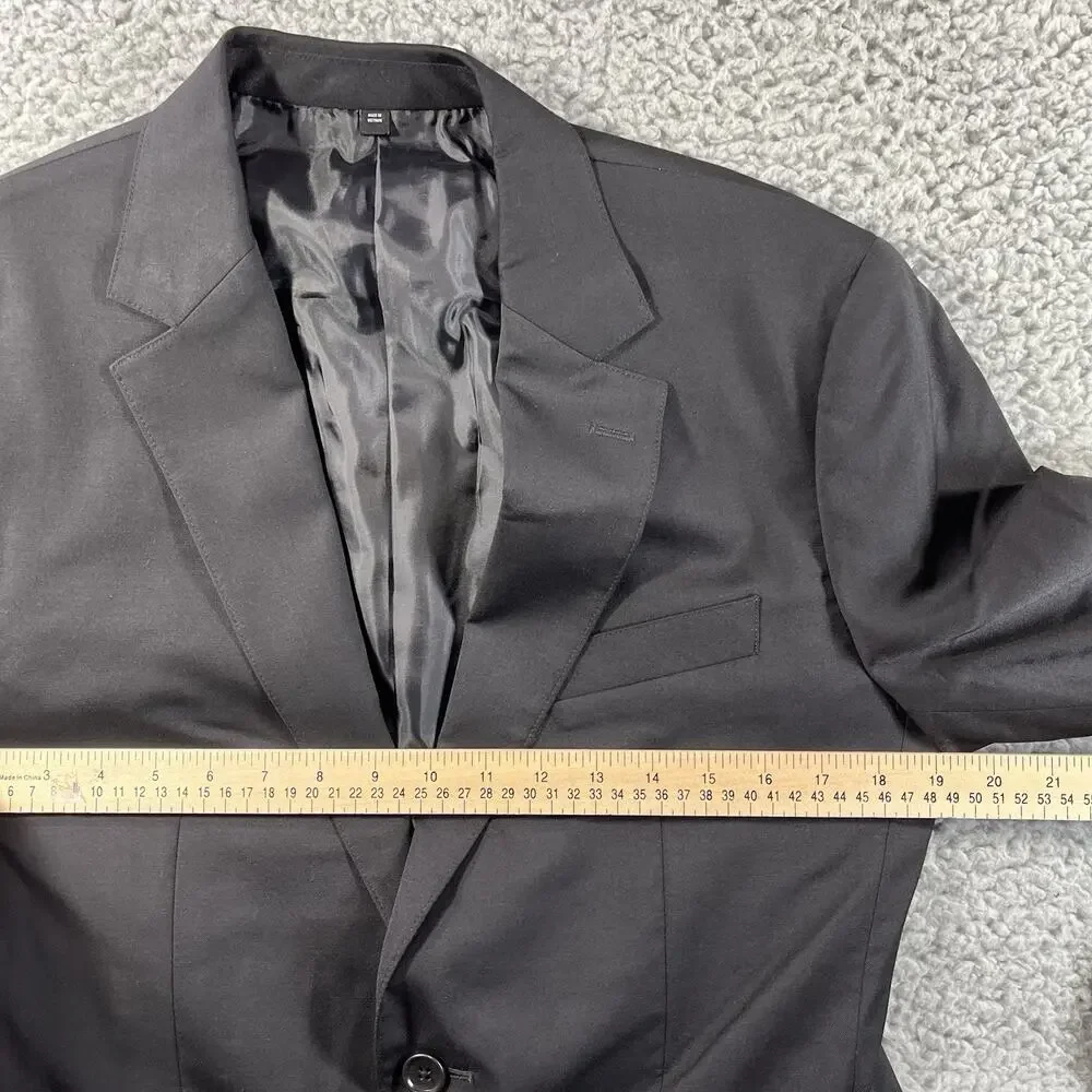 Bonobos Mens Black Wool Blend Slim Fit Suit Jacket Blazer Size 38R 2-Button